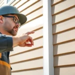 Siding contractor installing durable vinyl siding on a residential home for improved curb appeal and protection.