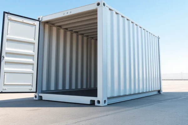 Efficient container rental solution with accessible storage containers ready for quick deployment and secure storage in outdoor environments.