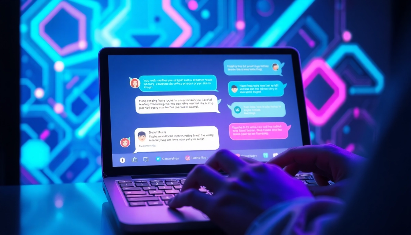 Screenshot of an AI chatbot platform with customizable characters and chat interface.