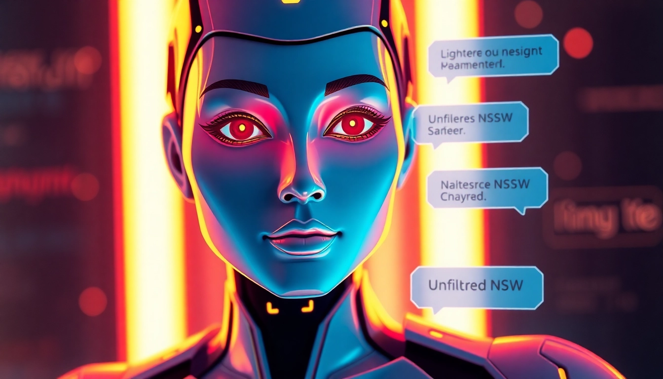 AI girlfriend engaging in unfiltered NSFW chat with a realistic digital female avatar, featuring bold expressions and engaging dialogue for intimacy.