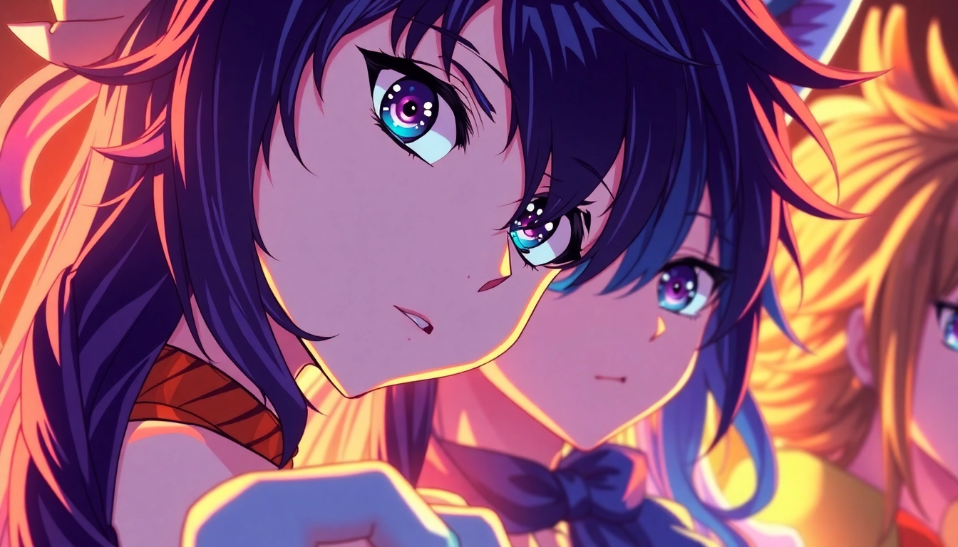 AI generated hentai scene showing vibrant anime characters in detailed fantasy poses for realistic digital art experience.