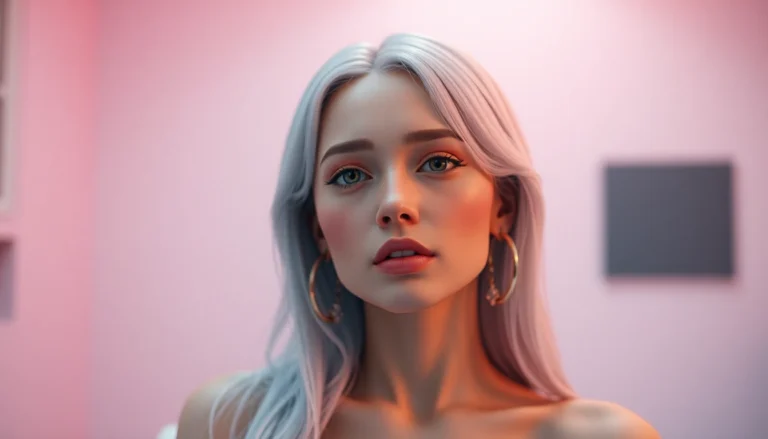 Stunning NSFW AI-generated scene depicting a hyper-realistic digital model with expressive features and cinematic lighting, emphasizing emotional appeal.