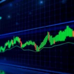 Aicoin blockchain data analytics with dynamic market charts and digital interfaces for investors