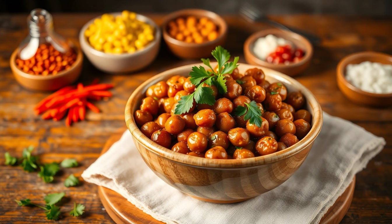 Ready to Eat Pindi Chhole bowl served with spices and garnished with coriander in an inviting
